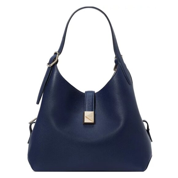 KATE SPADE NY Deco pebbled leather small tote crossbody bag - Parisian Navy - Picture 16 of 16